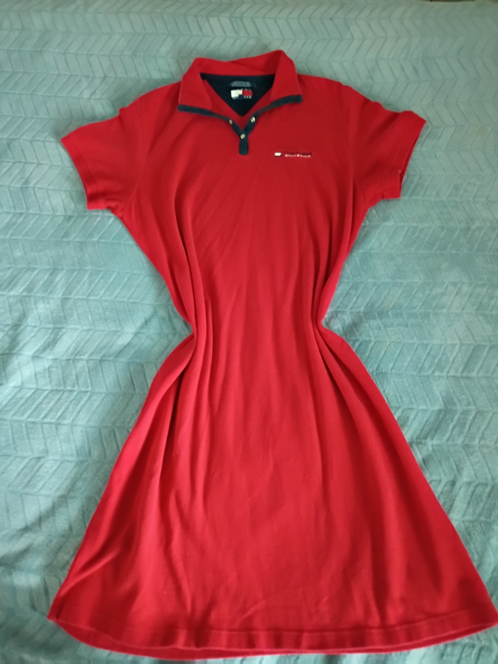 Tommy Hilfiger Athletics Red Polo Dress Classic Preppy XL